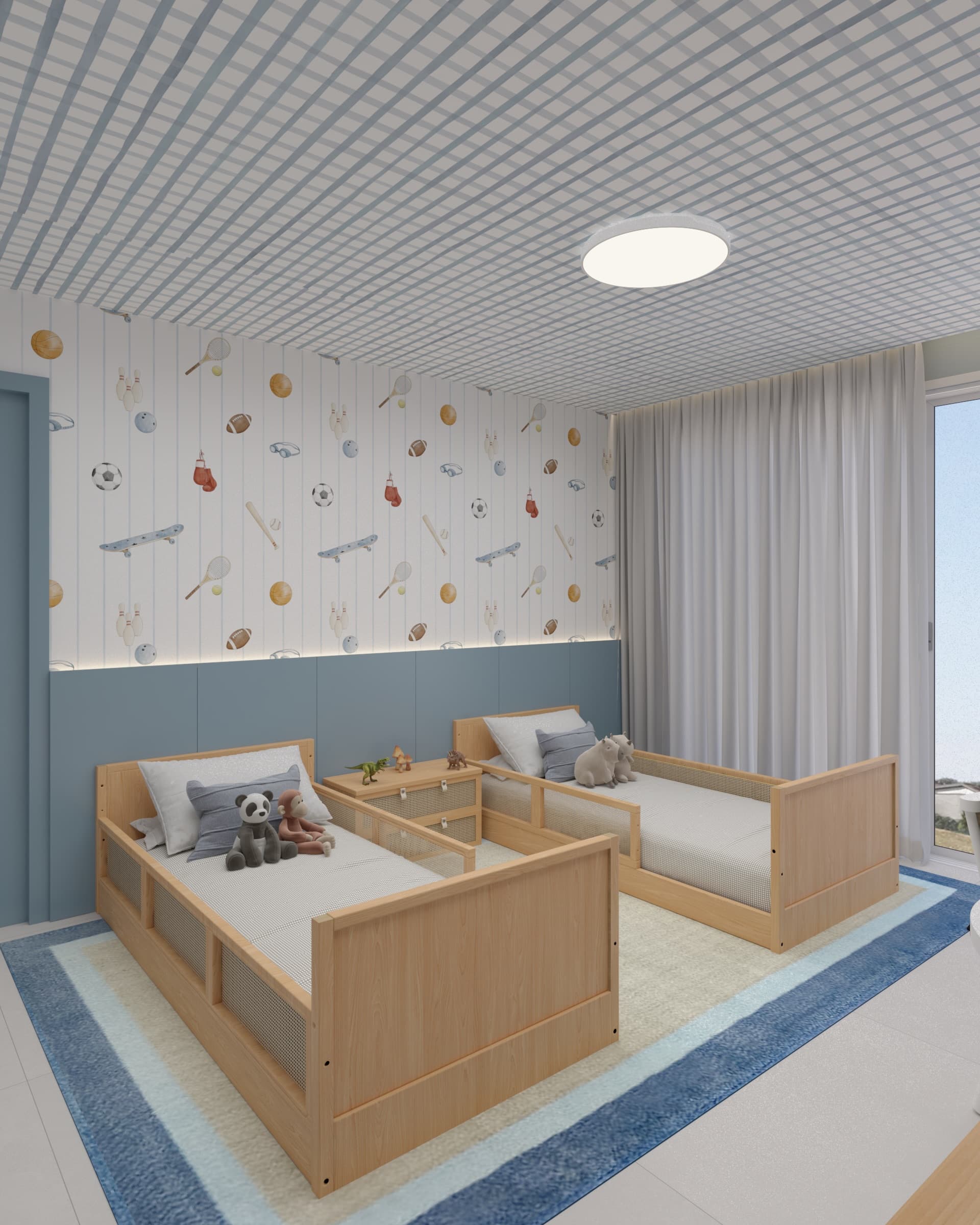 Residência L | A — Quarto de irmãos — projeto interiores